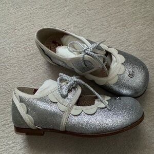 Gucci Silver Glitter Kids Dress Shoes